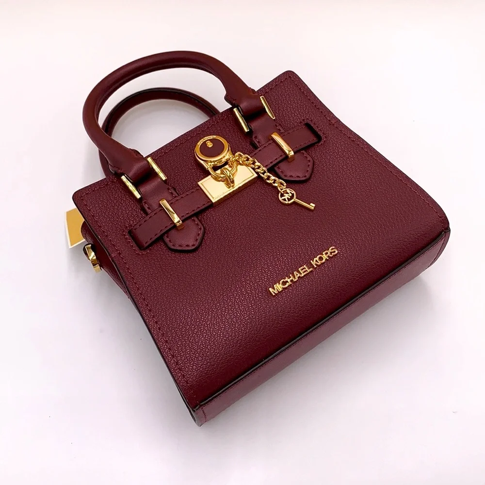 MICHAEL KORS HAMILTON XSMALL SATCHEL CROSSBODY DARK CHERRY COLOR - Picture 4 of 16